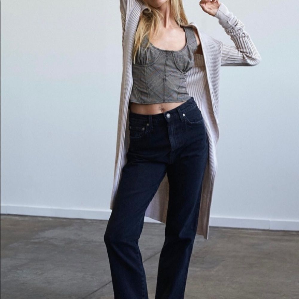 NWT - Free People Tara Plaid Corset Crop Top Size: L